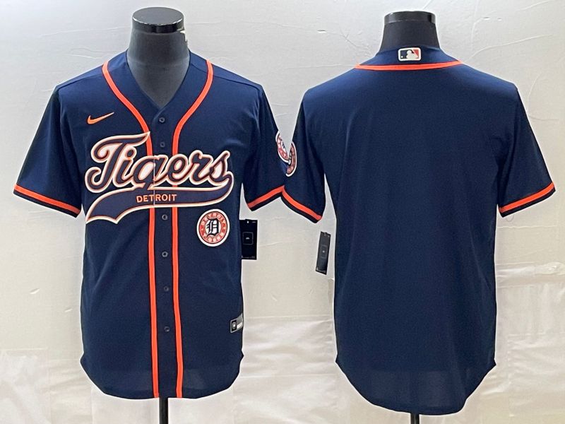 Men Detroit Tigers Blank Blue Joint Name 2025 Nike MLB Jersey style 1